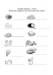 Food Worksheets for Kids Image