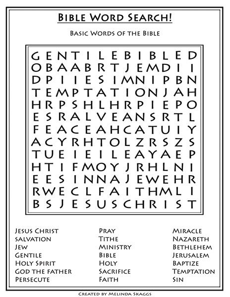 Free Printable Bible Word Search Puzzles Image