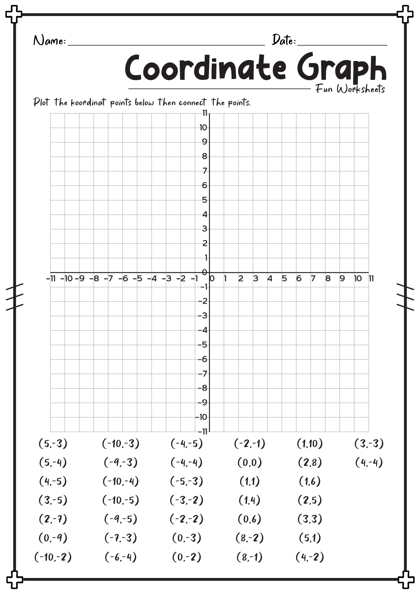 Fun Coordinate Graph Worksheets Image