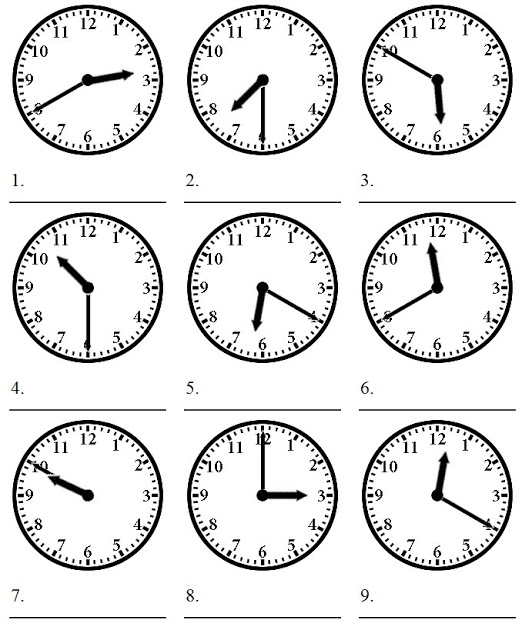 Half Past Telling Time Worksheets