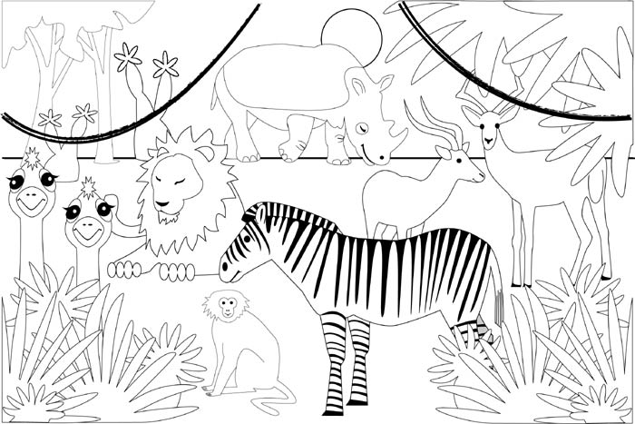 Jungle Safari Coloring Pages Image