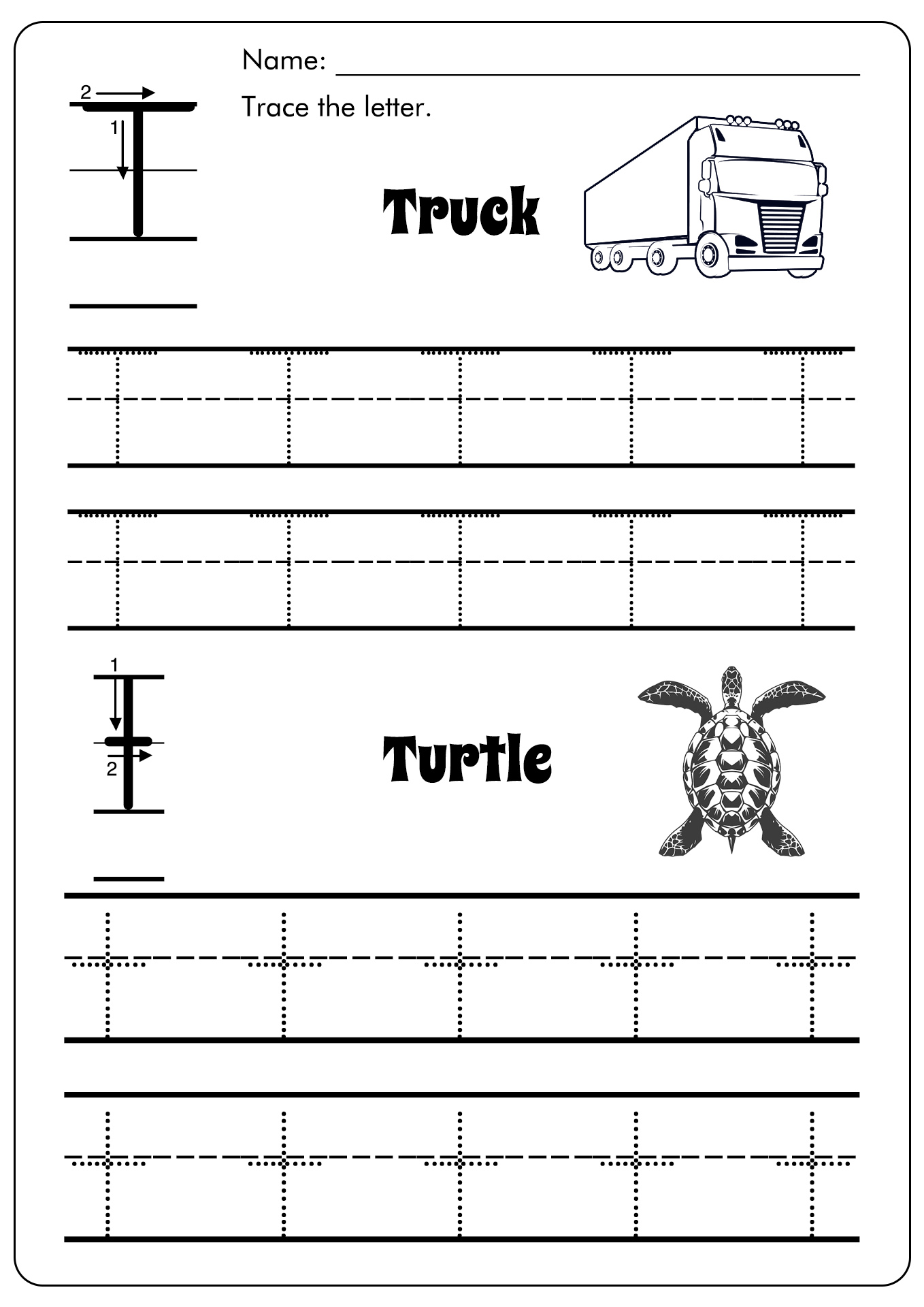 Preschool Letter T Printables