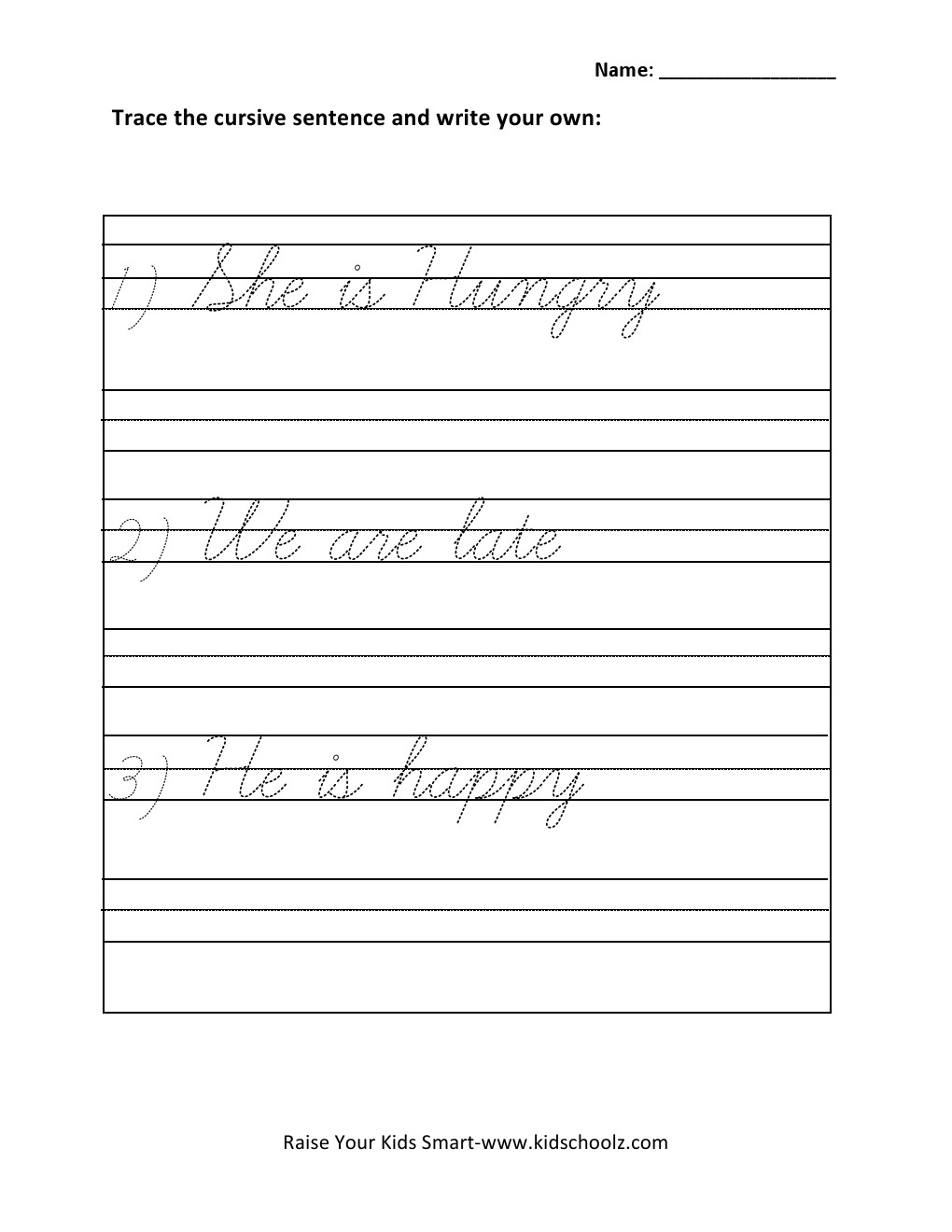 14 Cursive Writing Worksheets Sentences / worksheeto.com