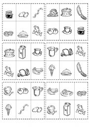 Printable Food Bingo Worksheet Image
