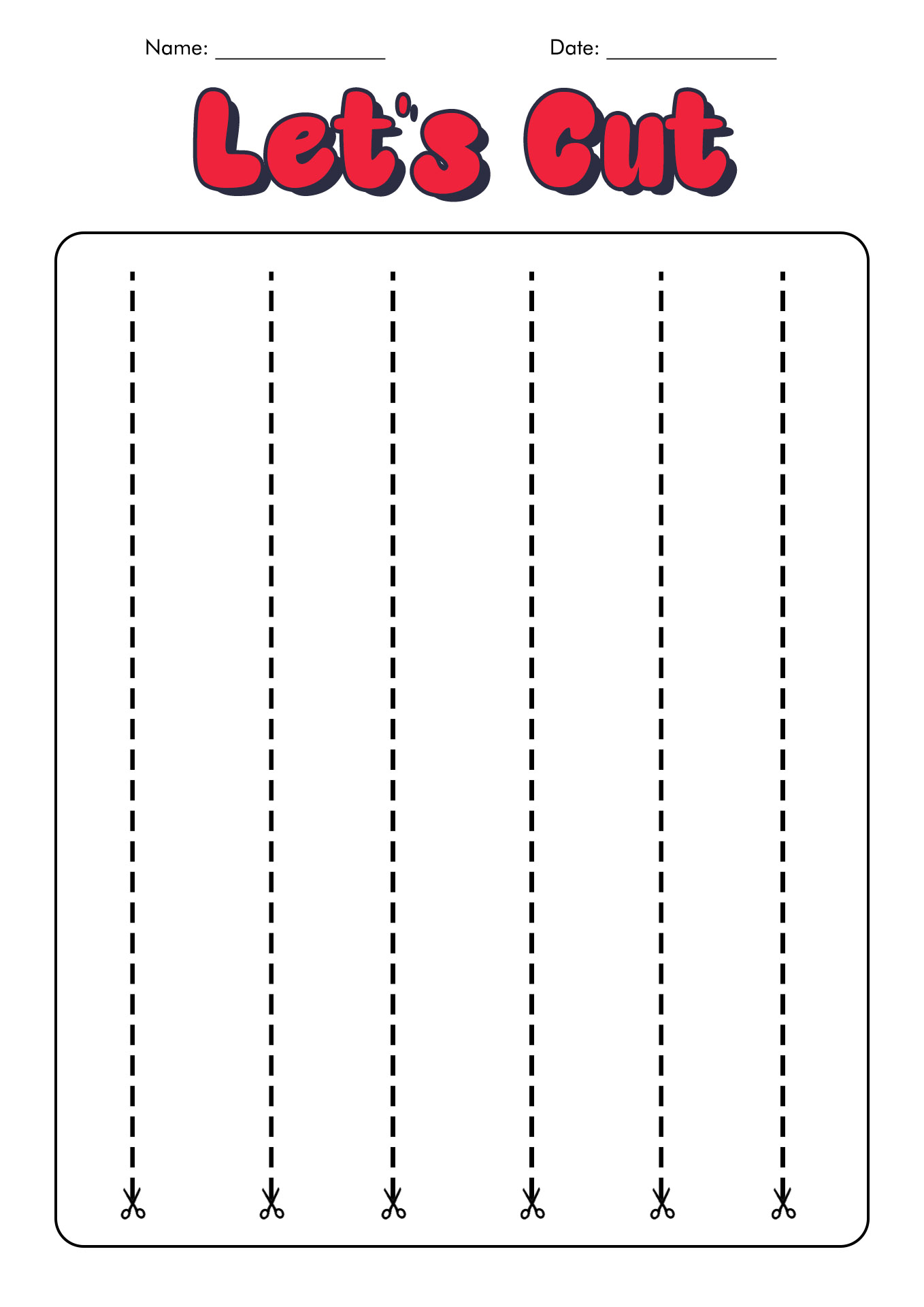 Printable Scissor Skills Practice Worksheets Image