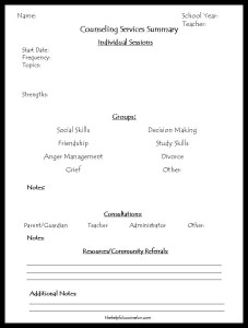 School Counseling Documentation Form