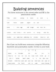 Sentence Building Worksheets Image