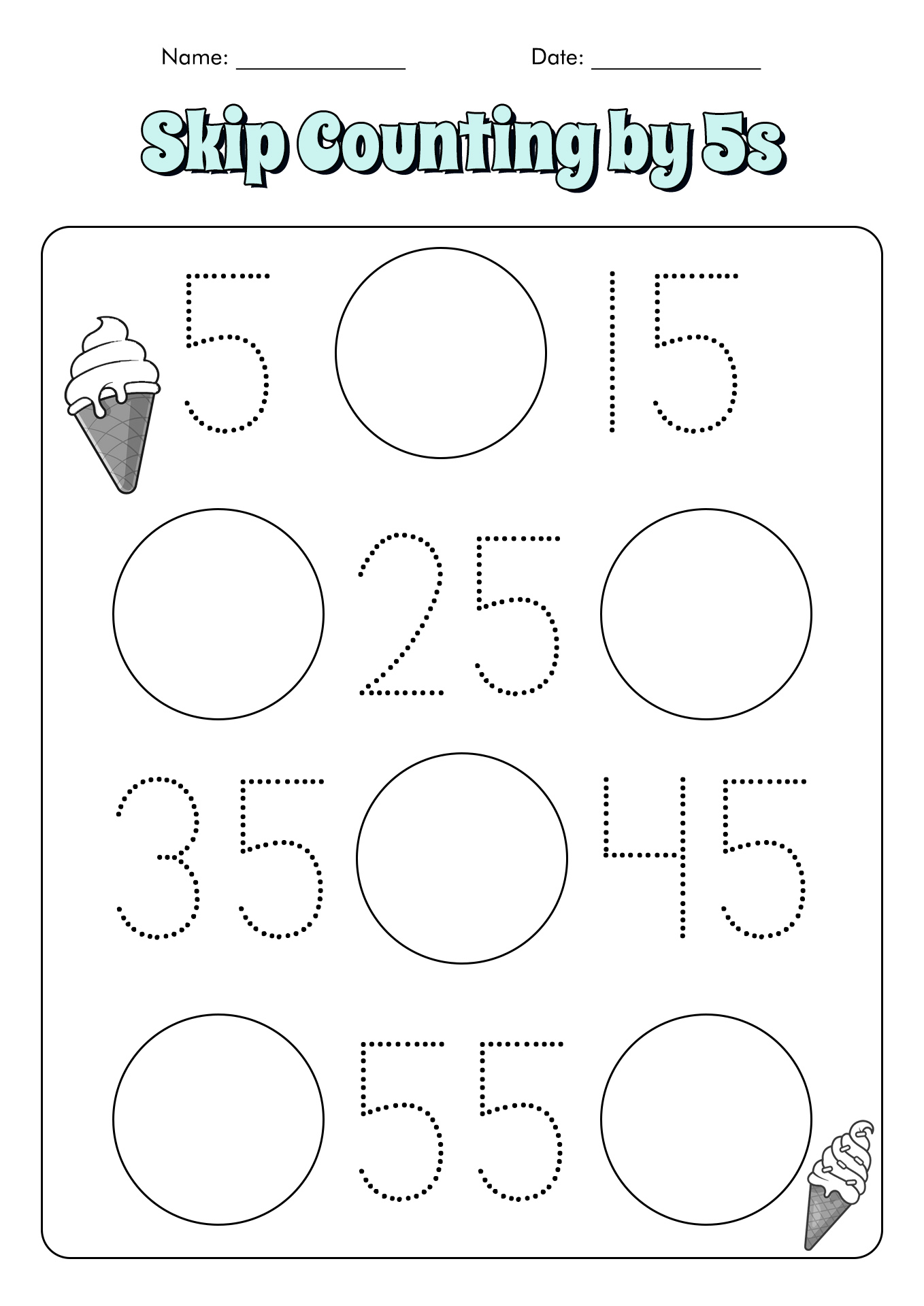 Skip Counting Coloring Pages