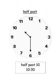 Telling Time Worksheets Half Past Hour