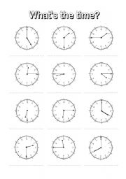 Time and Half Hour Quarter Past Worksheets Image