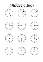 Time and Half Hour Quarter Past Worksheets