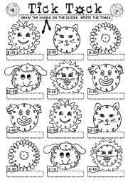 Times and Half Past O Clock Worksheet