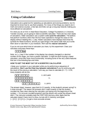 Worksheets Using Calculators Image
