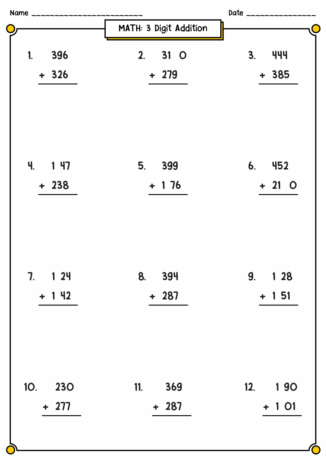 3-Digit Addition with Regrouping Image