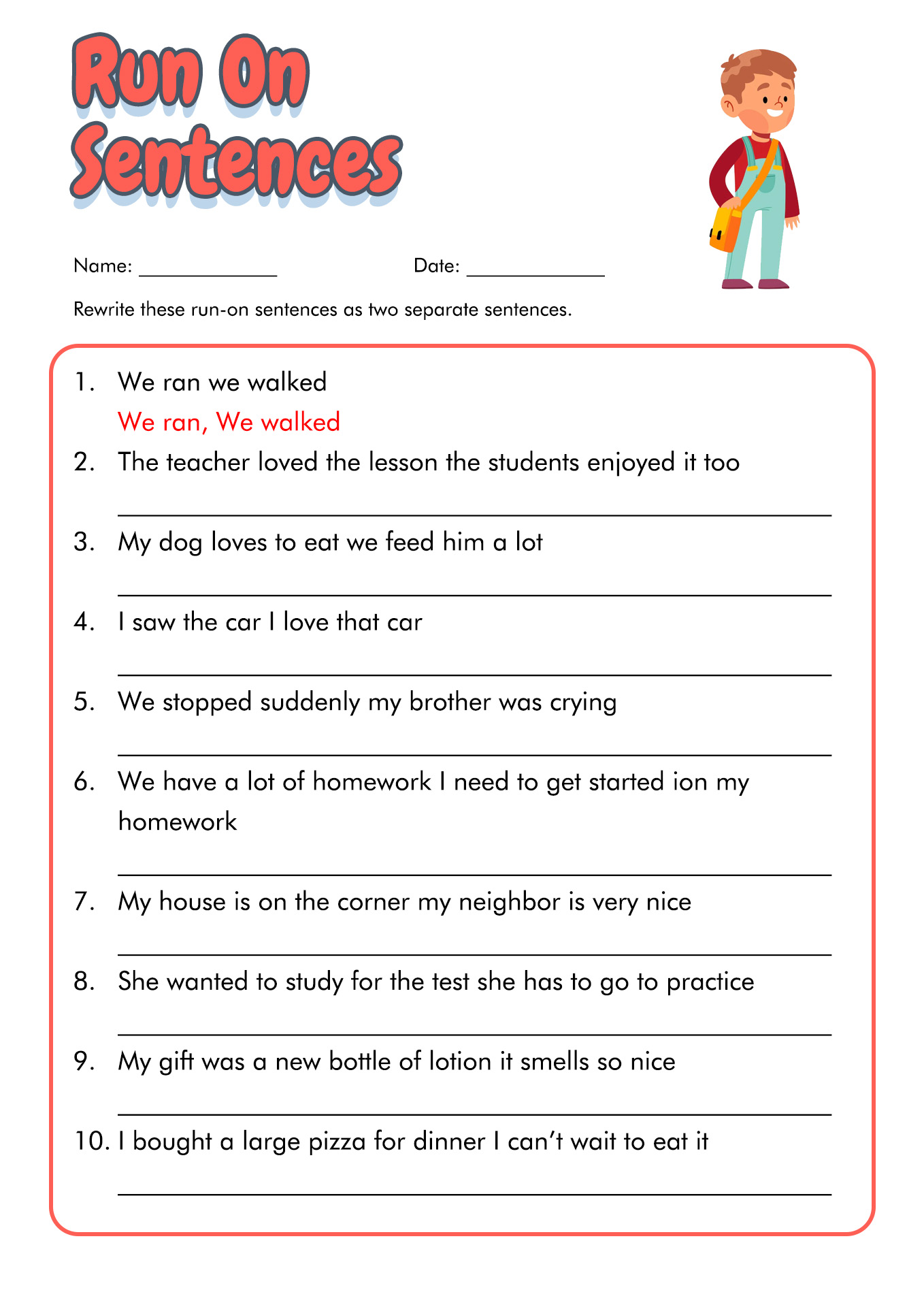 4th Grade English Worksheets Image