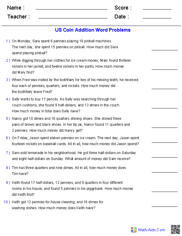 4th Grade Math Word Problems Worksheets Image