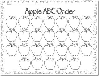Apple Printable Worksheets ABC Order