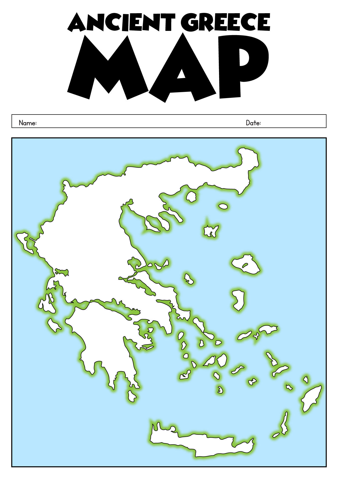9 Blank Map Of Greece Worksheet Worksheeto