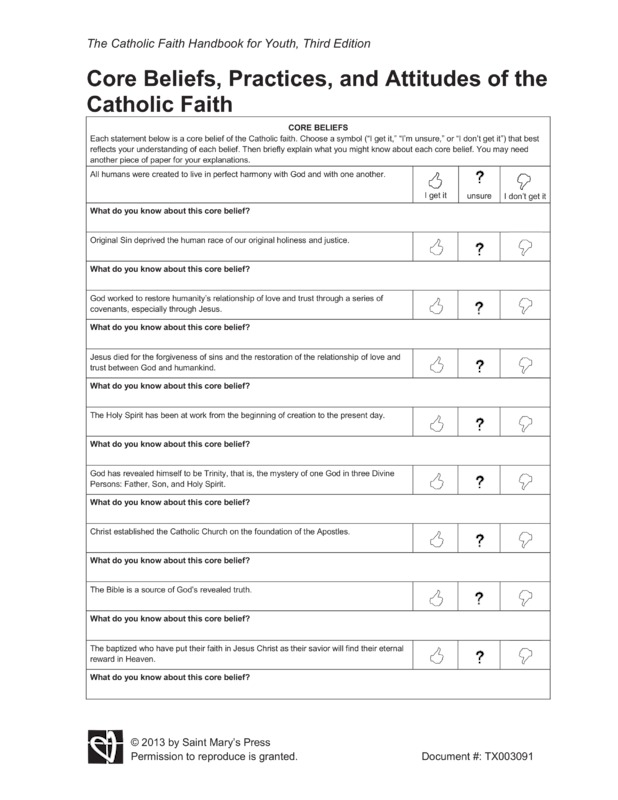 Core Values and Beliefs Worksheet Image