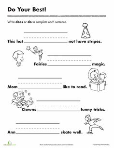 First Grade Verb Worksheets Image