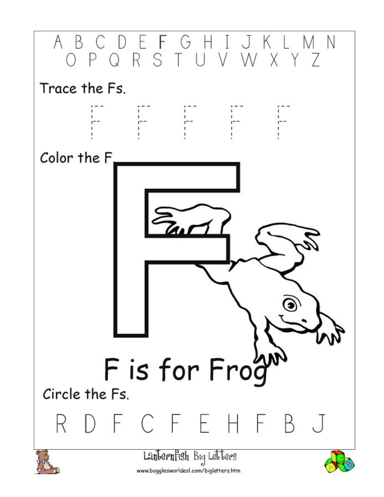 Free Printable Alphabet Letter Worksheets