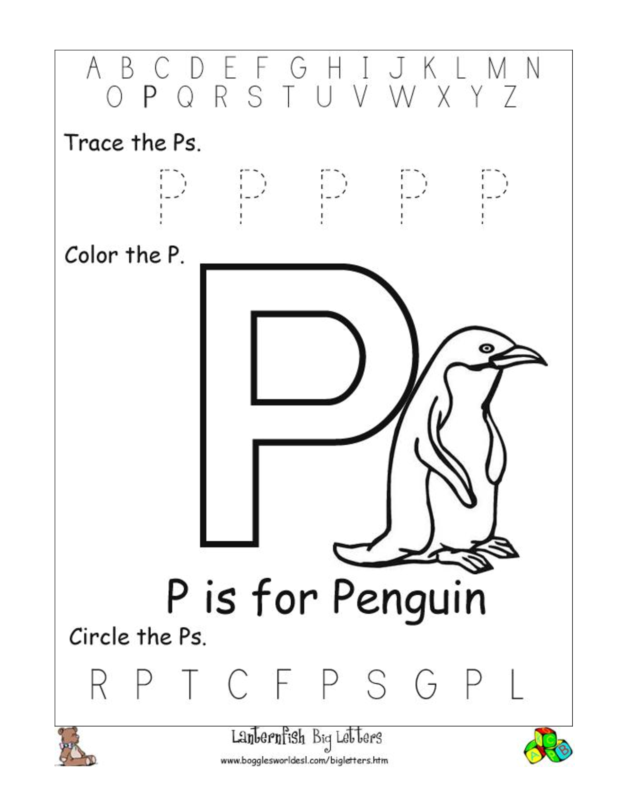 Free Printable Letter P Worksheets Preschool