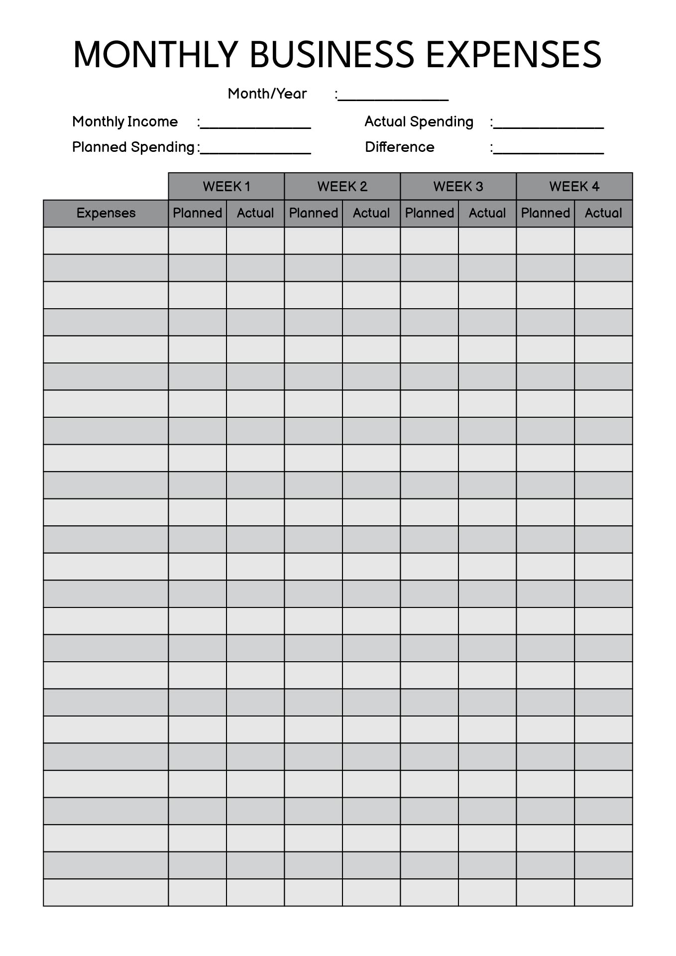 18 Printable Monthly Spending Worksheet Worksheeto