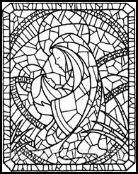 Mosaic Coloring Page Mary and Jesus Image