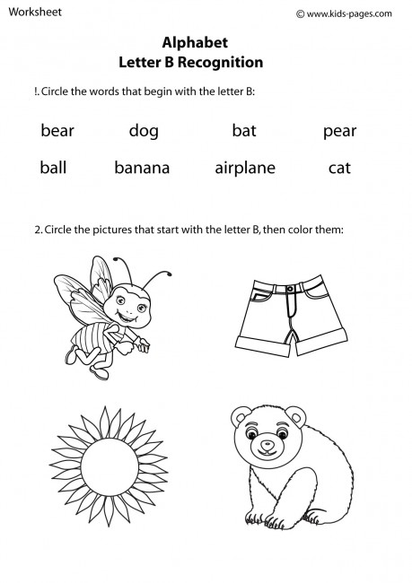 Printable Letter Recognition Worksheets