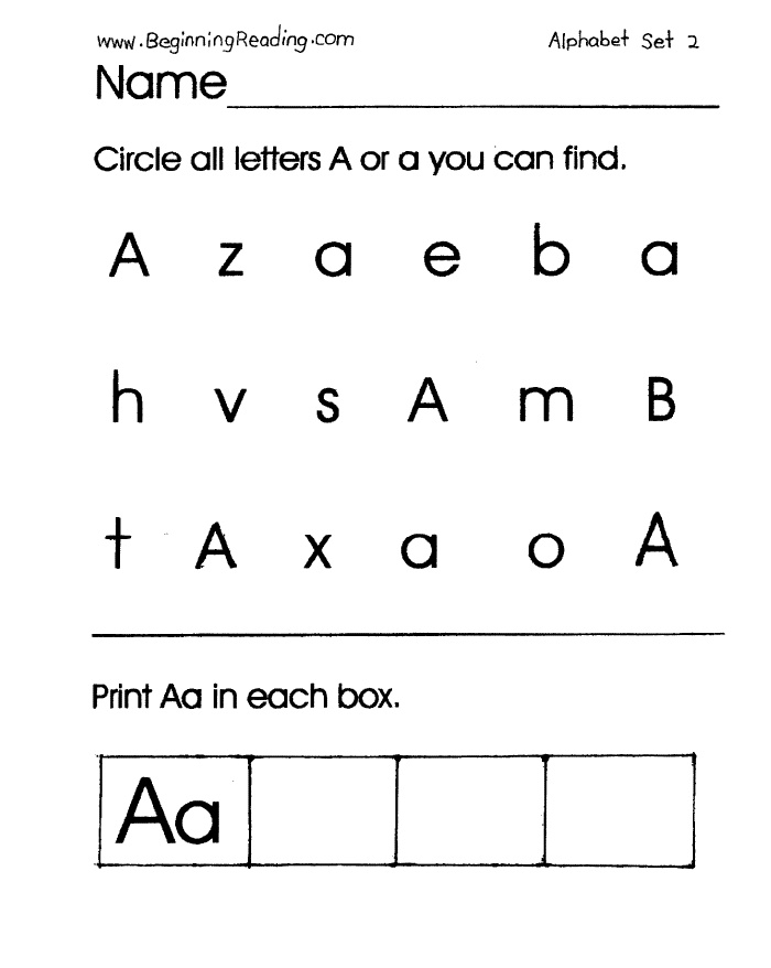 Printable Letter Recognition Worksheets