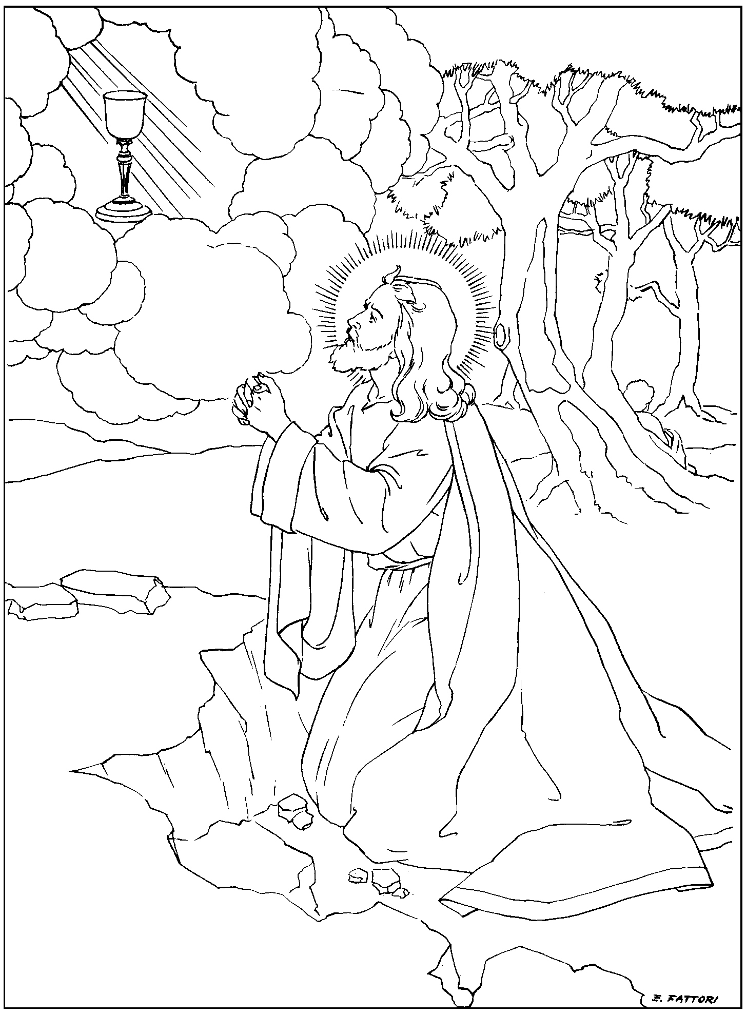 Printable Rosary Coloring Page Image