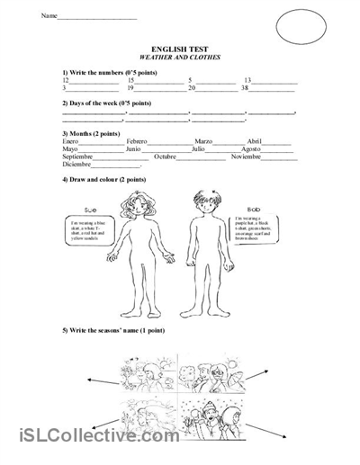 Printable Weather Clothes Worksheets Image