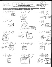 Properties of Exponents Worksheet Algebra 1 Answer Key Image