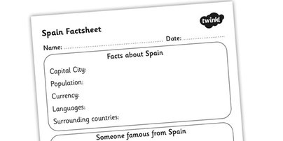 Spain Facts Worksheets Image