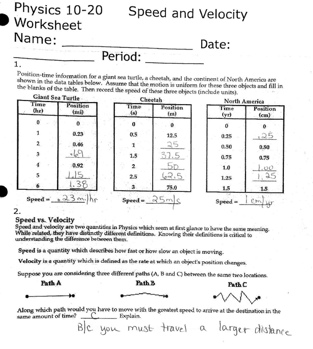 12 Calculating Speed Worksheet Worksheeto