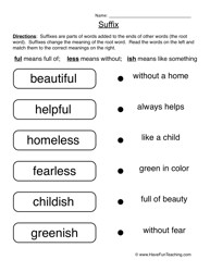 Suffix Worksheets Image