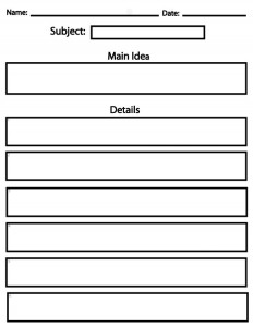 Summary Graphic Organizer PDF Image