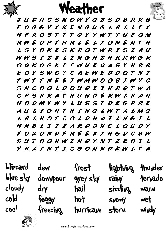 Weather Word Searches Image