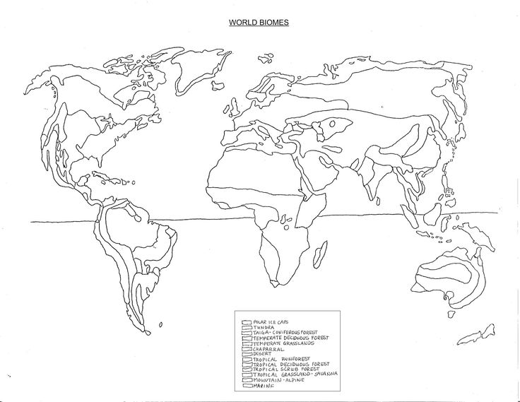 World Biome Map Coloring Page Image
