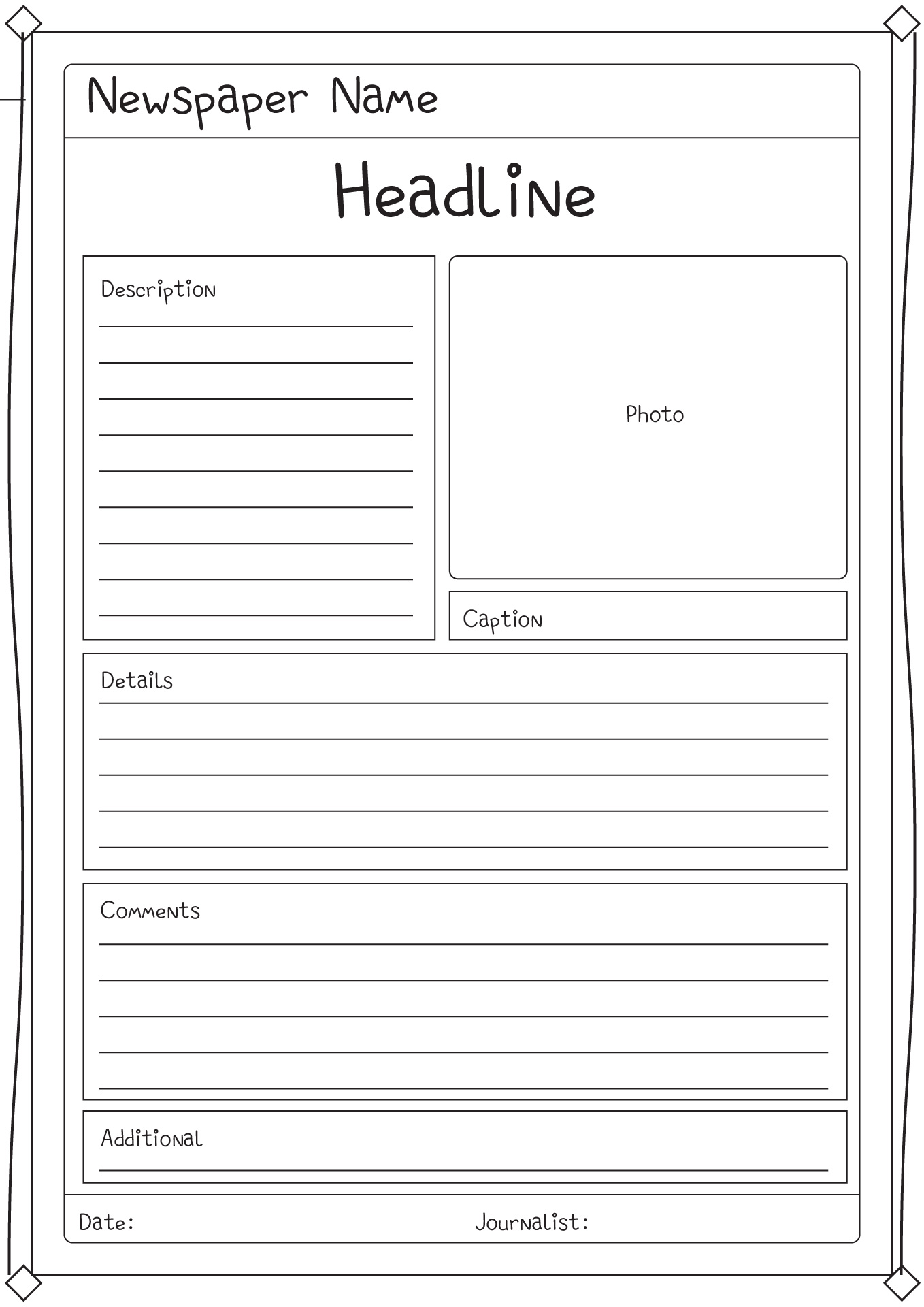 Writing Newspaper Article Template