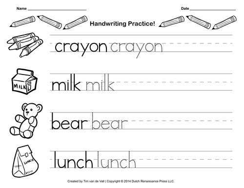 Writing Papers Kindergarten Worksheets Image