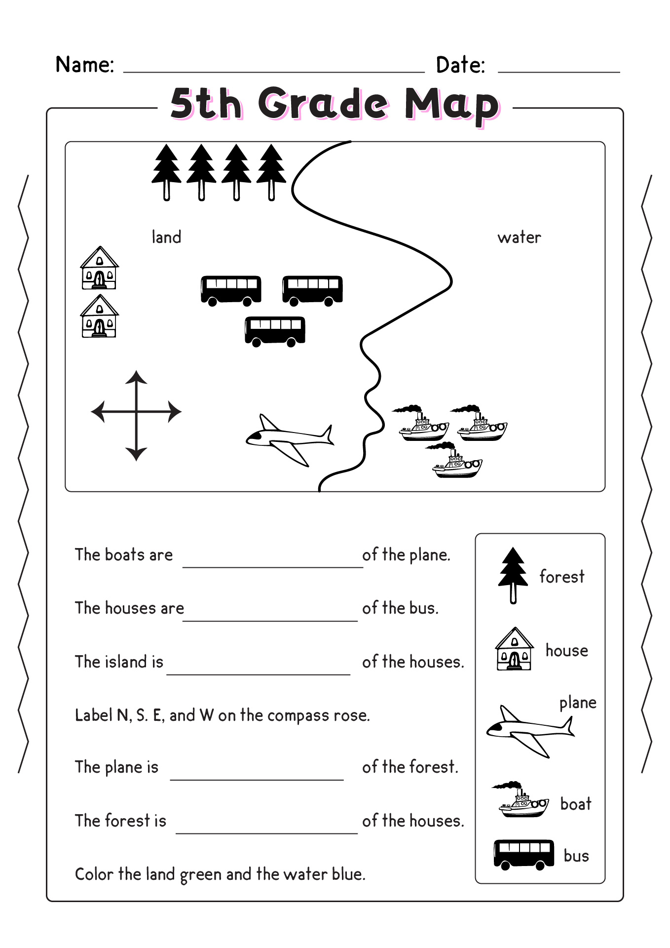 5th Grade Map Worksheets