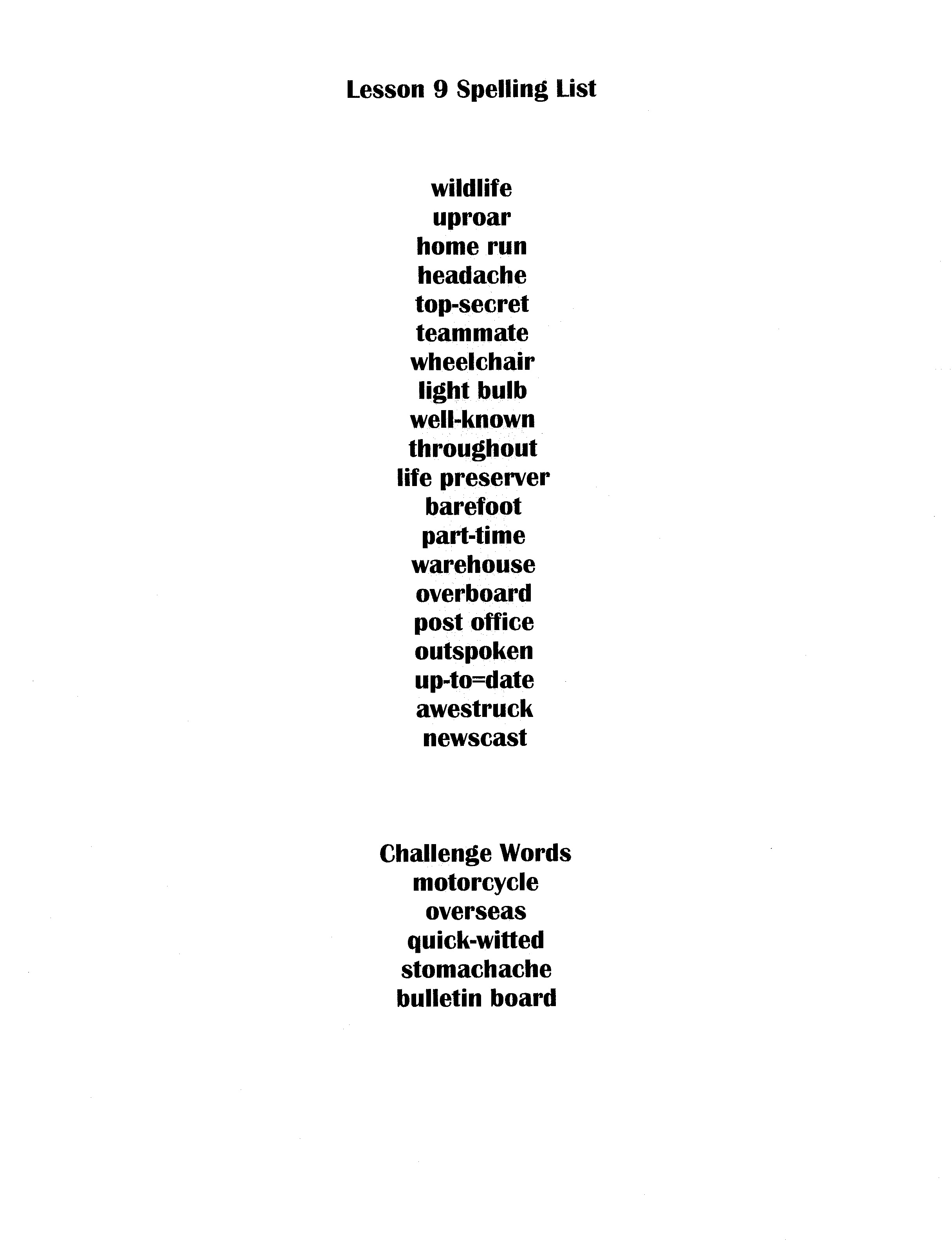 5th Grade Spelling List Image