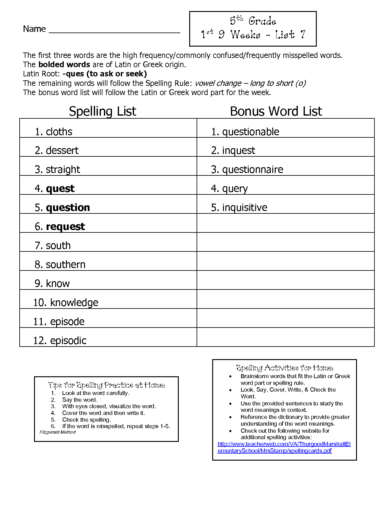 15-5th-grade-spelling-worksheets-worksheeto