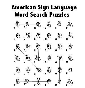 American Sign Language Words Worksheet Image