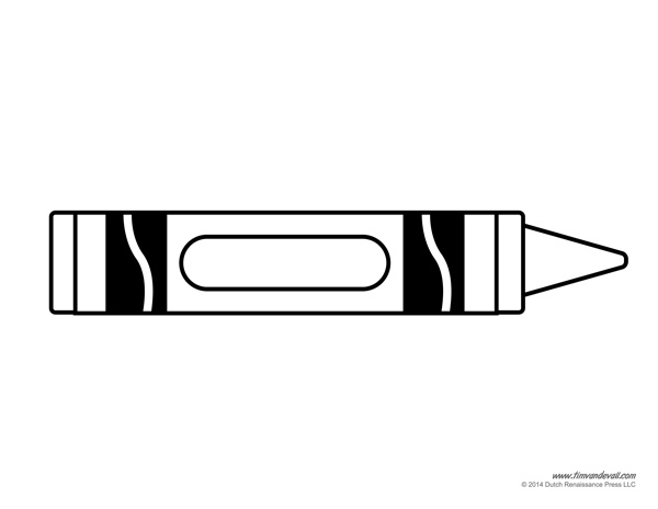 Black and White Crayon Template Image
