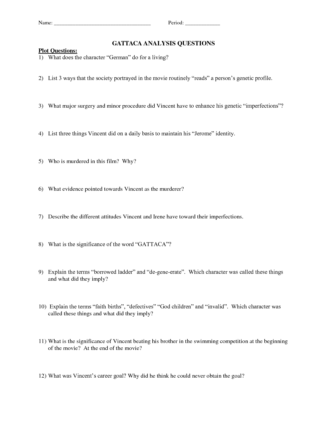 Character Analysis Worksheets High School Image