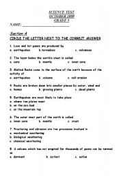 Earthquakes and Volcanoes Worksheets Image