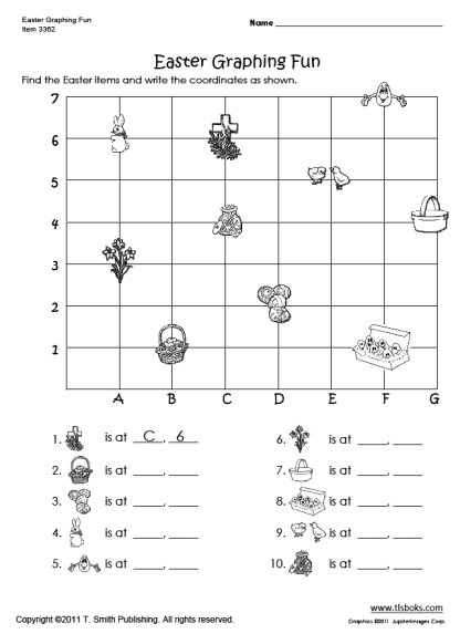 Easter Coordinate Graph Worksheet Image