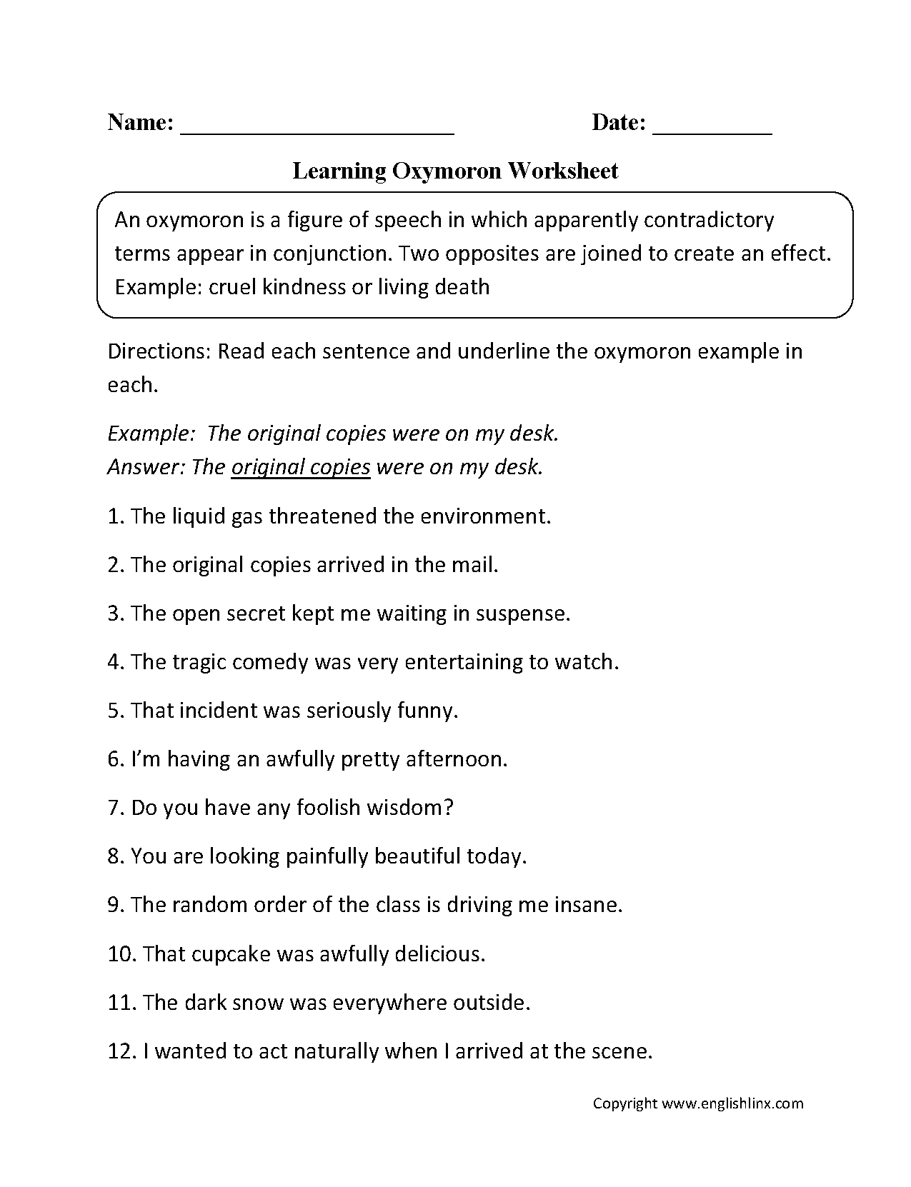 language worksheets 5th grade